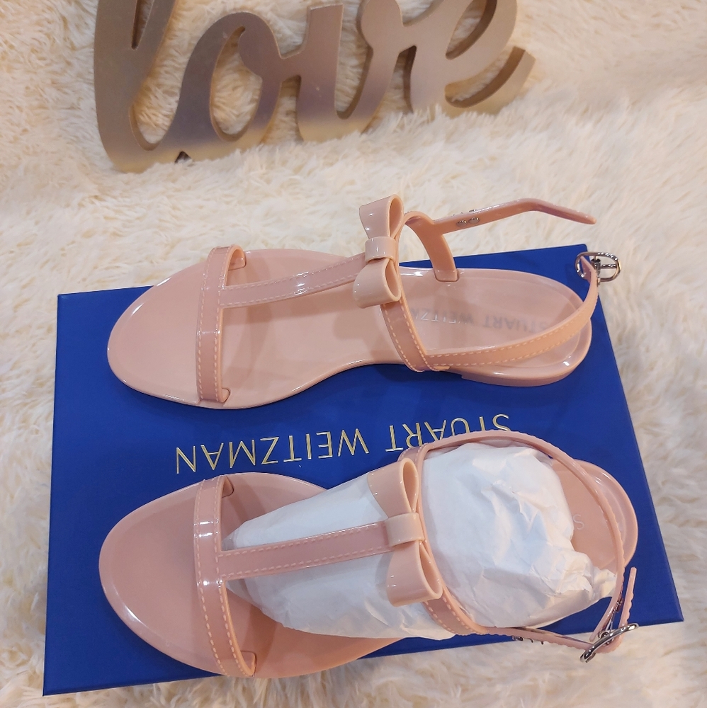 Stuart Weitzman Mellie Bow Jelly Sandals